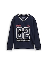 Ausgewählt, Oversize Trikot Langarmshirt von Tom Tailor, blau