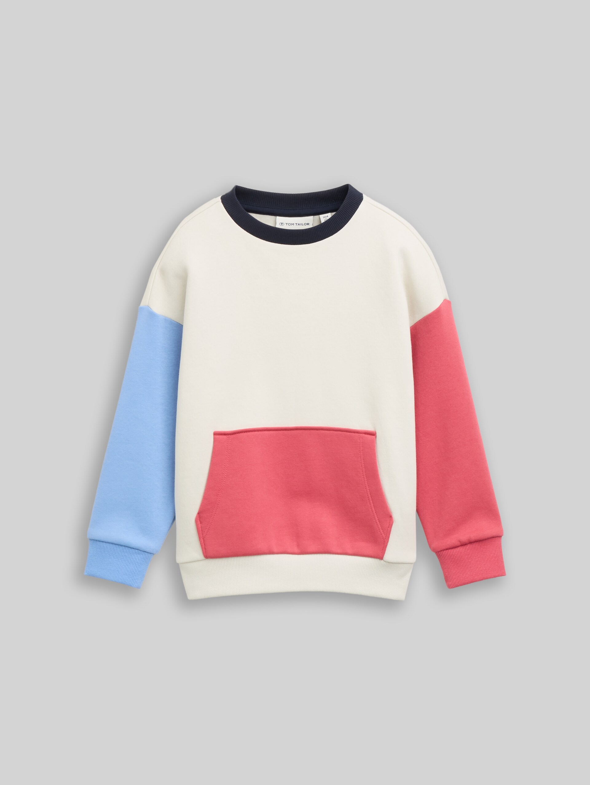 Oversized sweatshirt met kangoeroezak - greyish white - Product vooraanzicht
