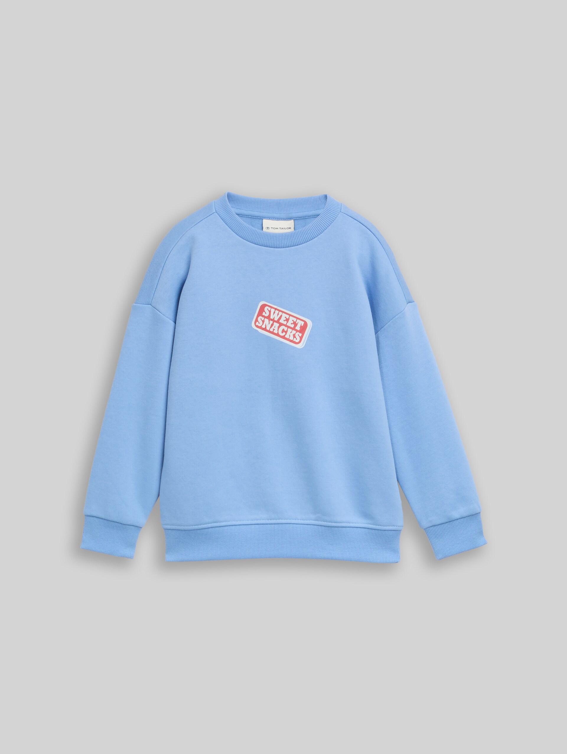 Oversize Sweatshirt mit Rückenprint - Light Blue - Vorder-Produkt-Ansicht