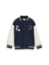 Ausgewählt, Oversize College Sweatjacke mit Snoopy-Rückenprint von Tom Tailor, blau