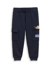 Geselecteerd, Cargo-joggingbroek met print door Tom Tailor, blauw