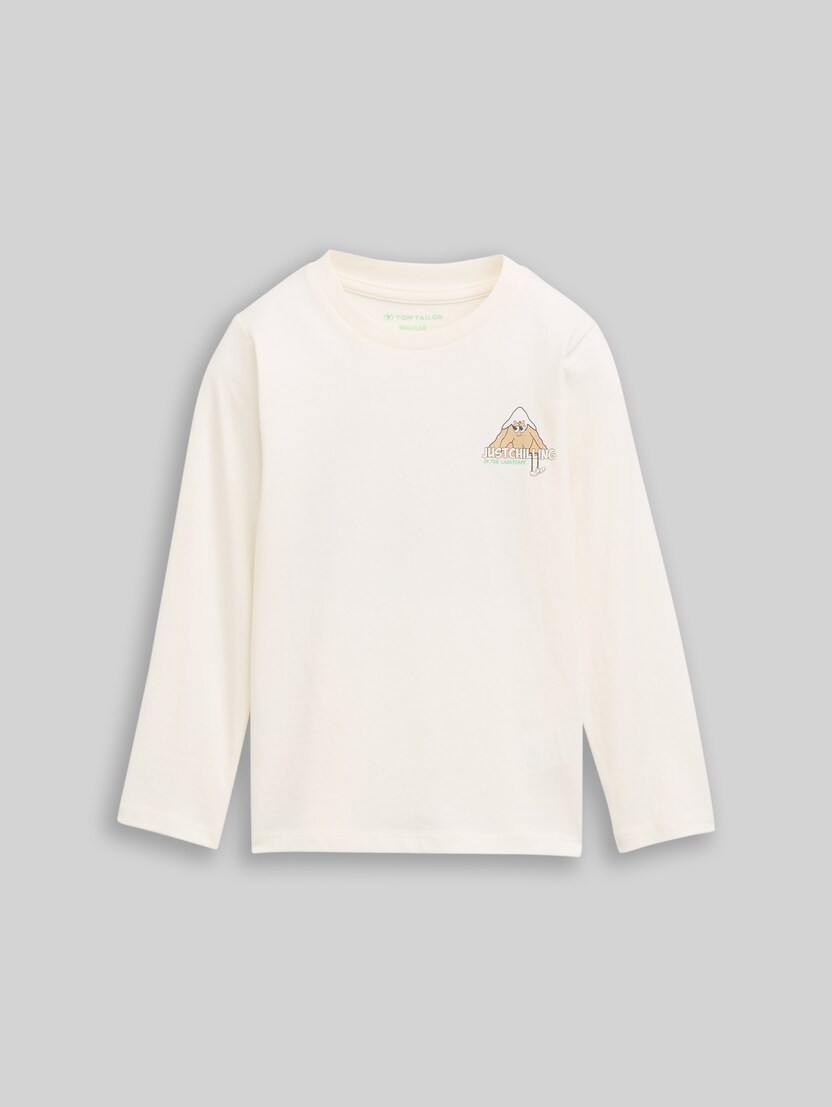 Langarmshirt mit Rückenprint von Mini Boys, Wool White