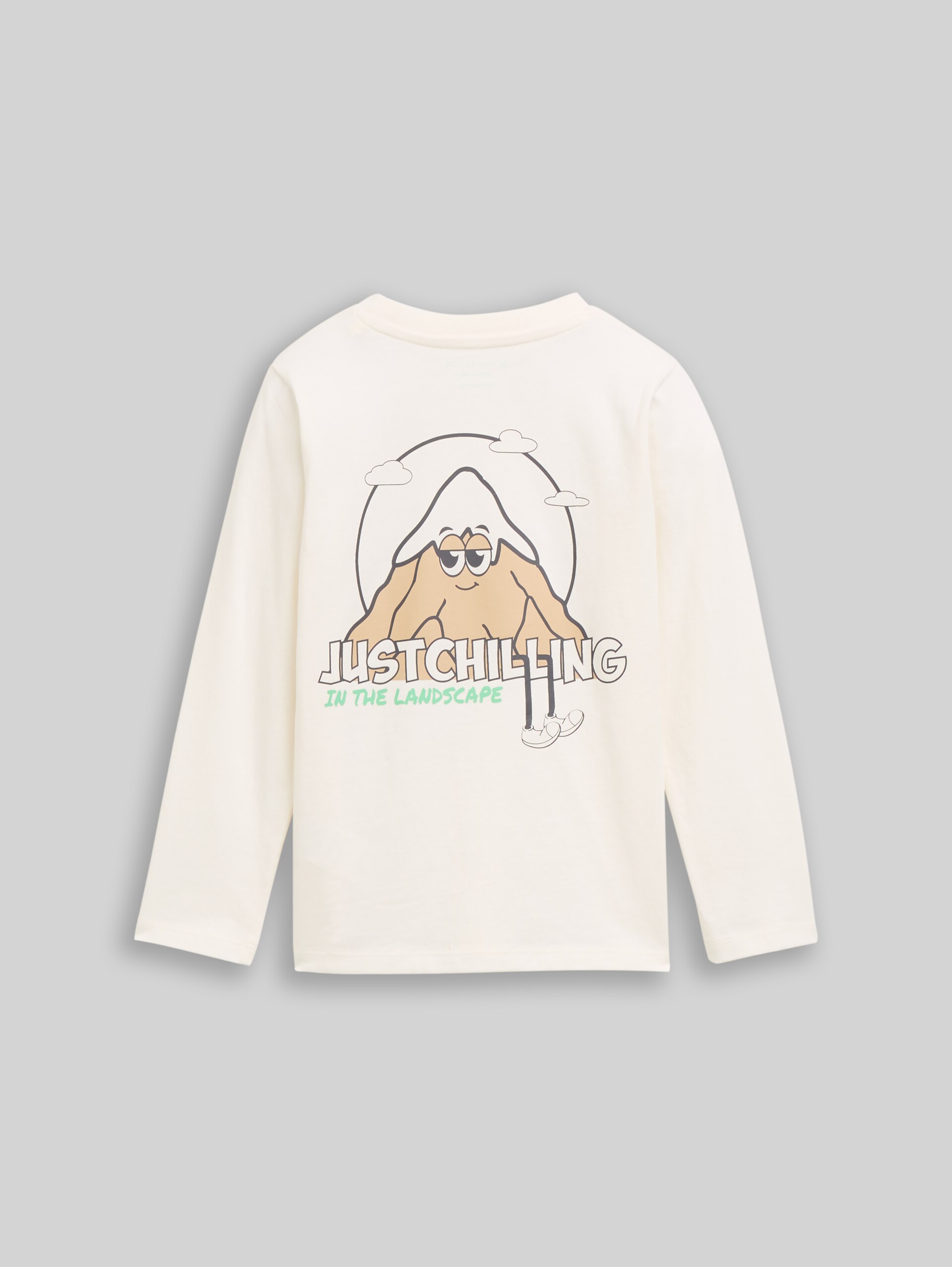 Langarmshirt mit Rückenprint - Wool White