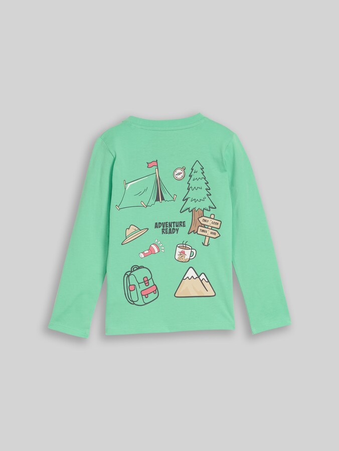 Langarmshirt mit Rückenprint von Mini Boys, leafy green