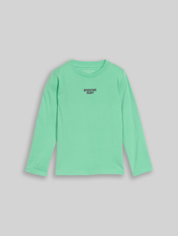 T-shirt met lange mouwen en print op de rug door Mini Boys, leafy green