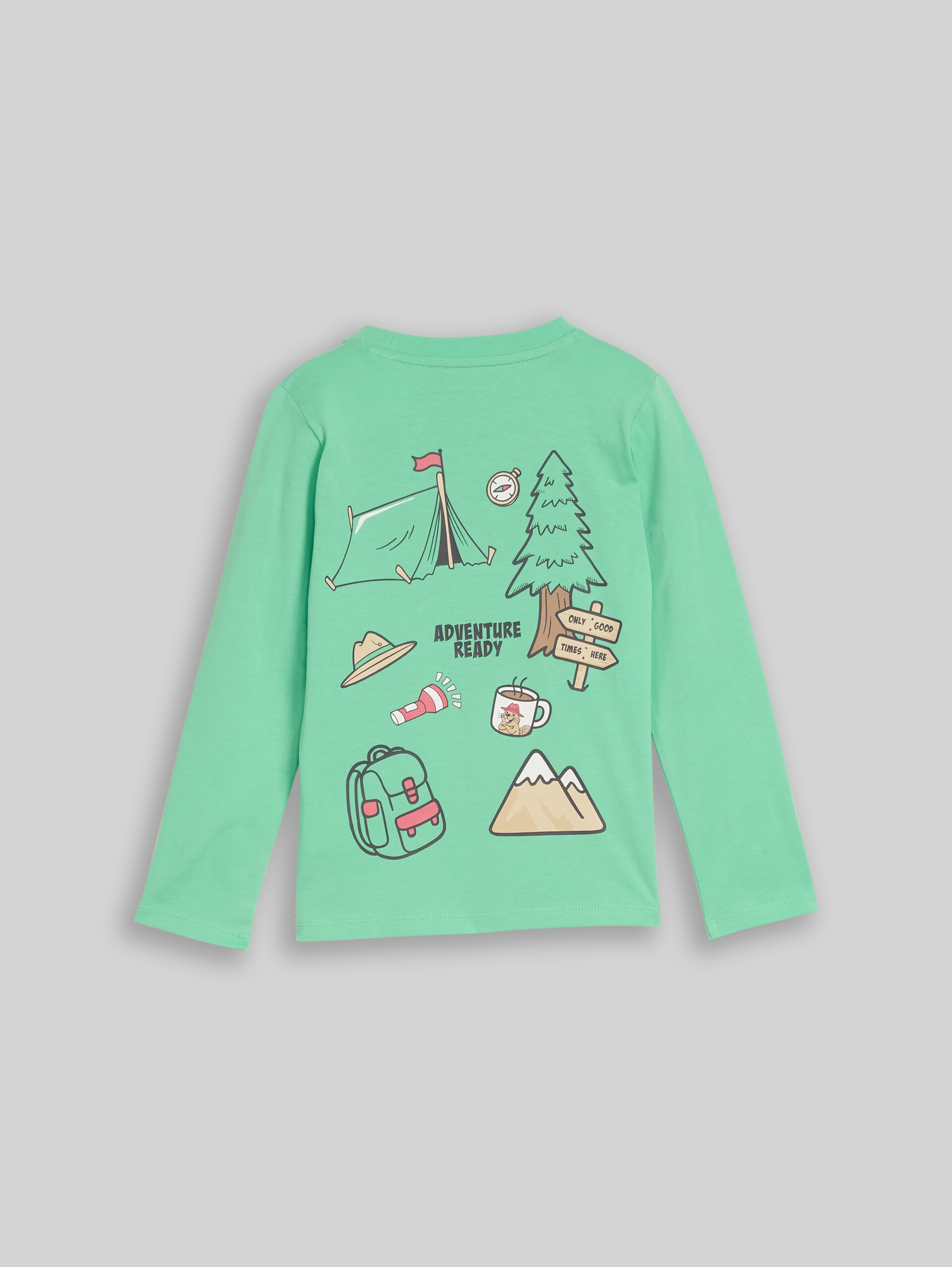 Langarmshirt mit Rückenprint - leafy green