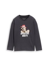 Ausgewählt, Langarmshirt mit Biber-Print von Tom Tailor, grau