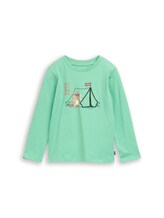 Nicht ausgewählt, Langarmshirt mit Biber-Print von Tom Tailor, grün