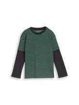 Ausgewählt, Oversize Langarmshirt im 2-in-1-Look von Tom Tailor, grün