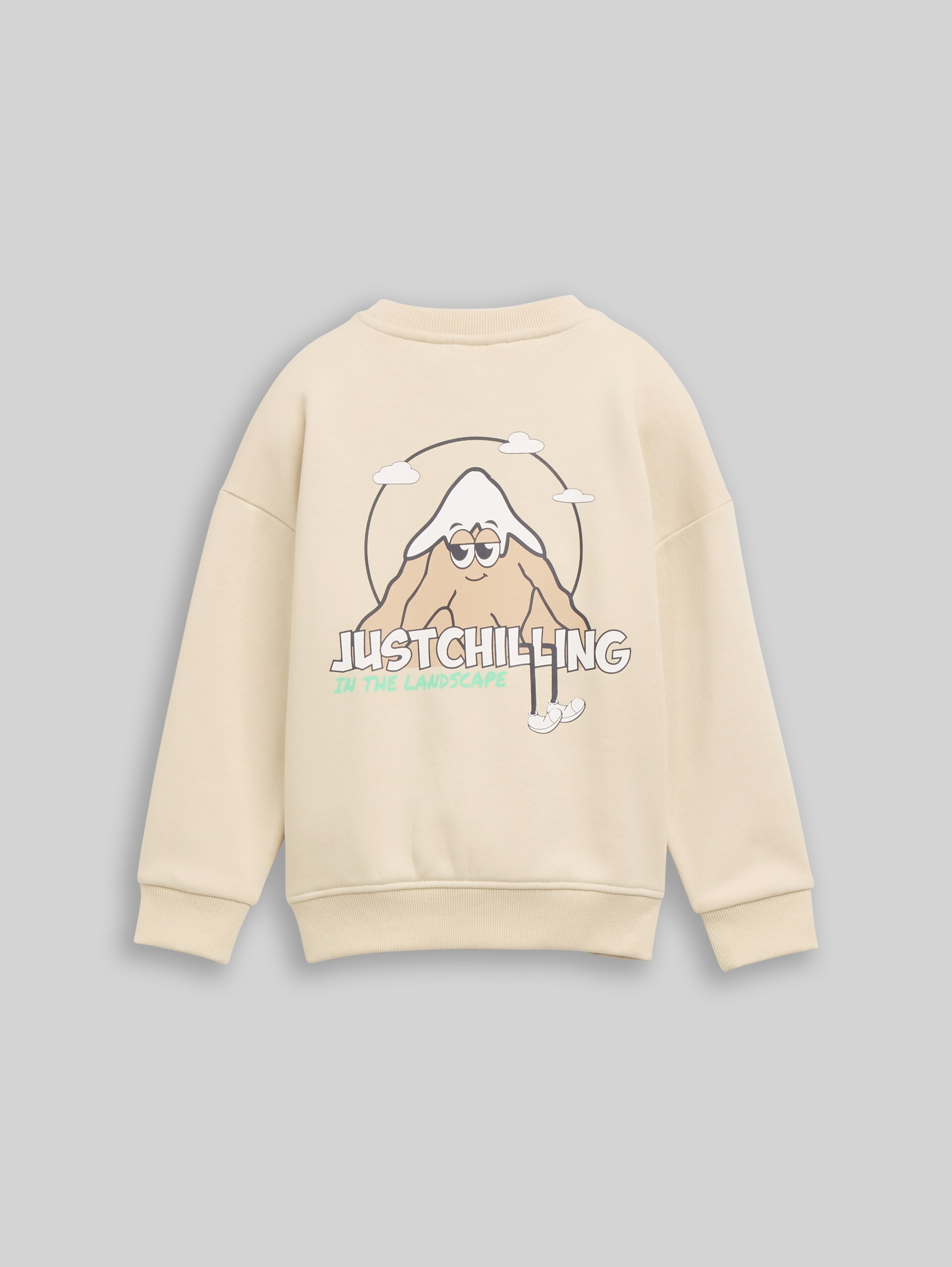 Oversize Sweatshirt mit Rückenprint - castle beige