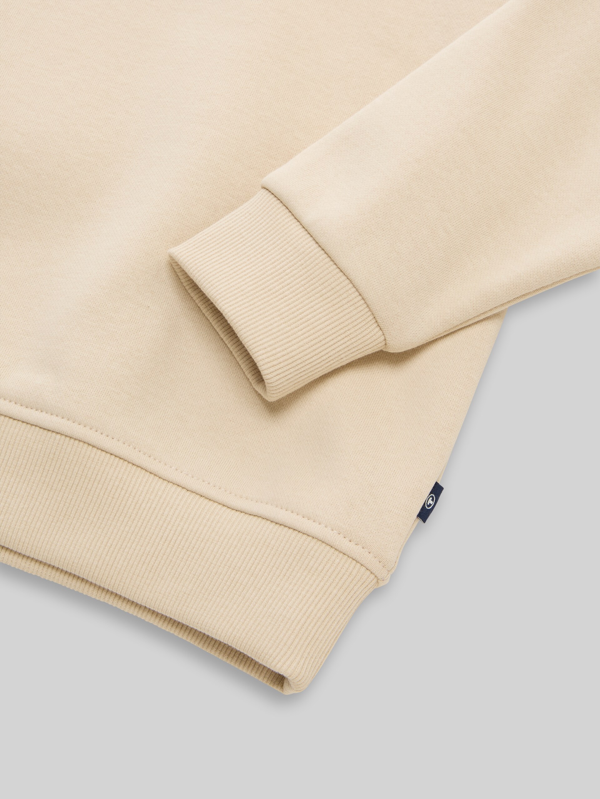 Oversize Sweatshirt mit Rückenprint - castle beige - Detail-Model-Ansicht