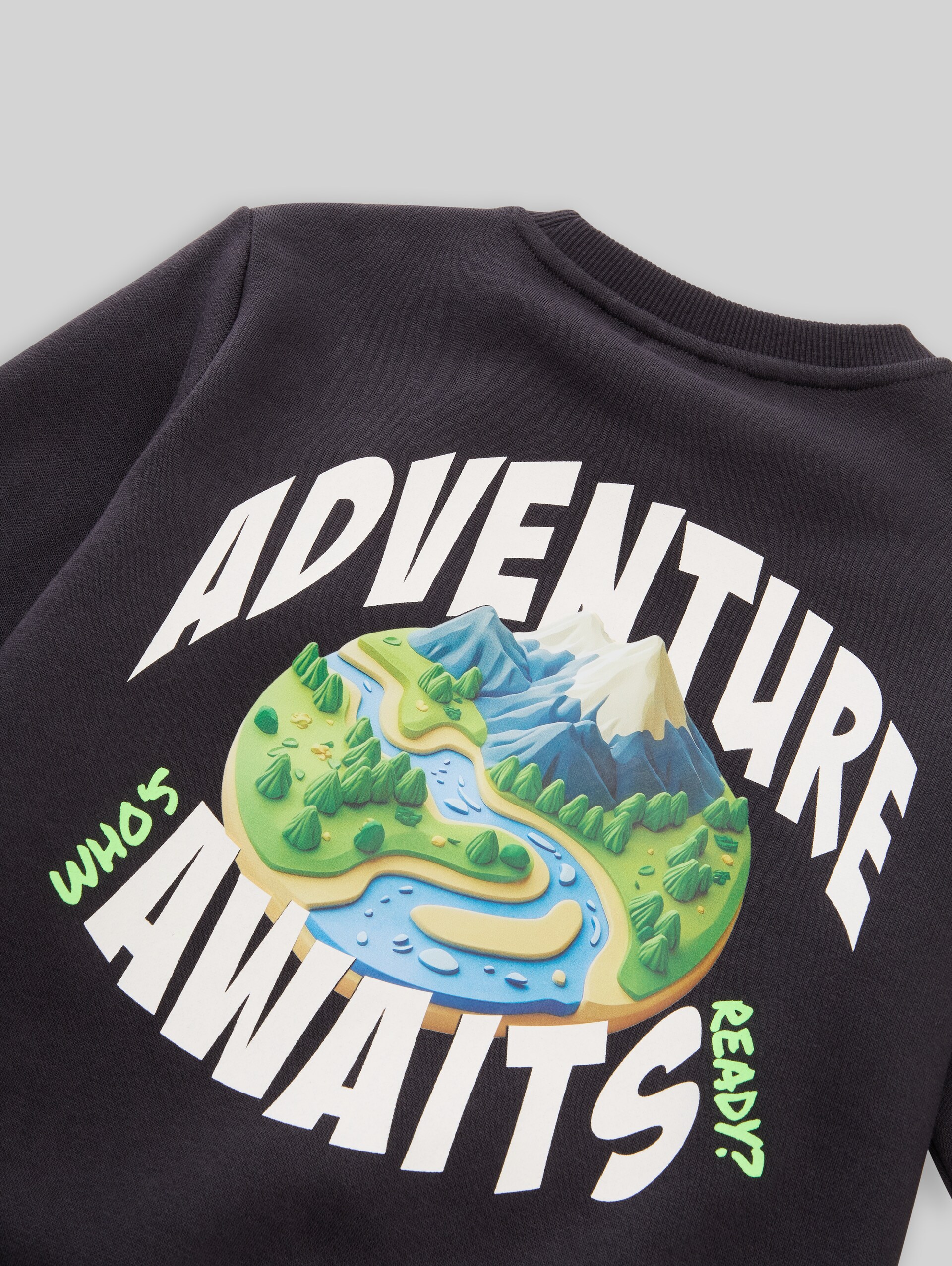 Sweatshirt mit Print - coal grey - Detail-Model-Ansicht