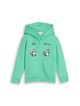 Ausgewählt, Hoodie Sweatjacke mit Rückenprint von Tom Tailor, grün