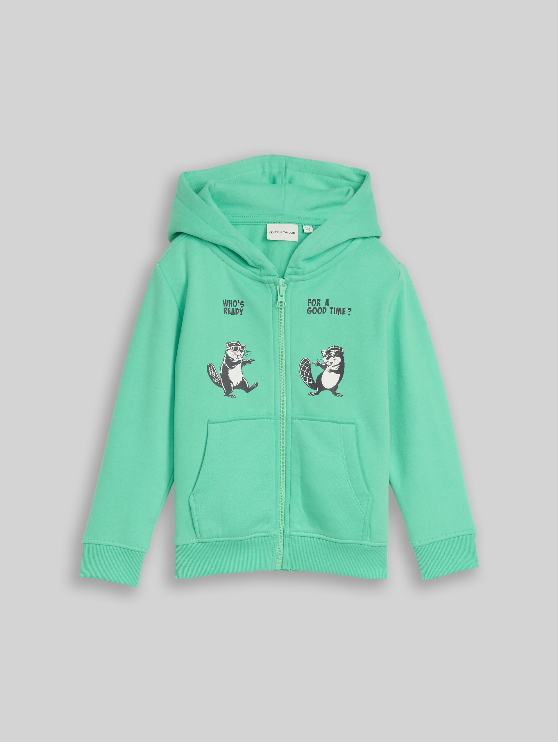 Hoodie Sweatjacke mit Rückenprint - leafy green - Vorder-Produkt-Ansicht