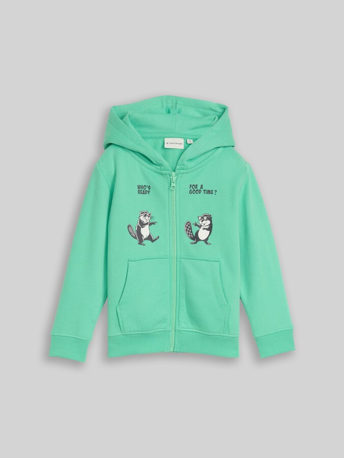 Hoodie Sweatjacke mit Rückenprint von Mini Boys, leafy green