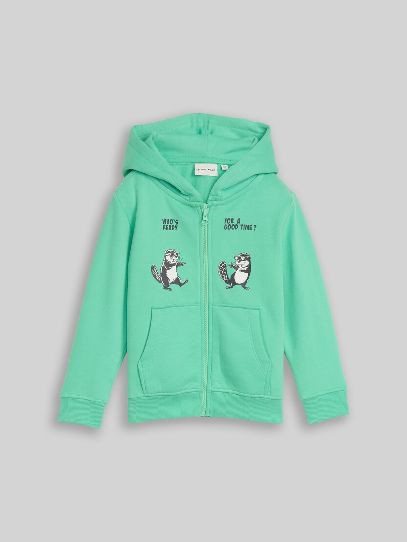 Hoodie Sweatjacke mit Rückenprint von Mini Boys, leafy green
