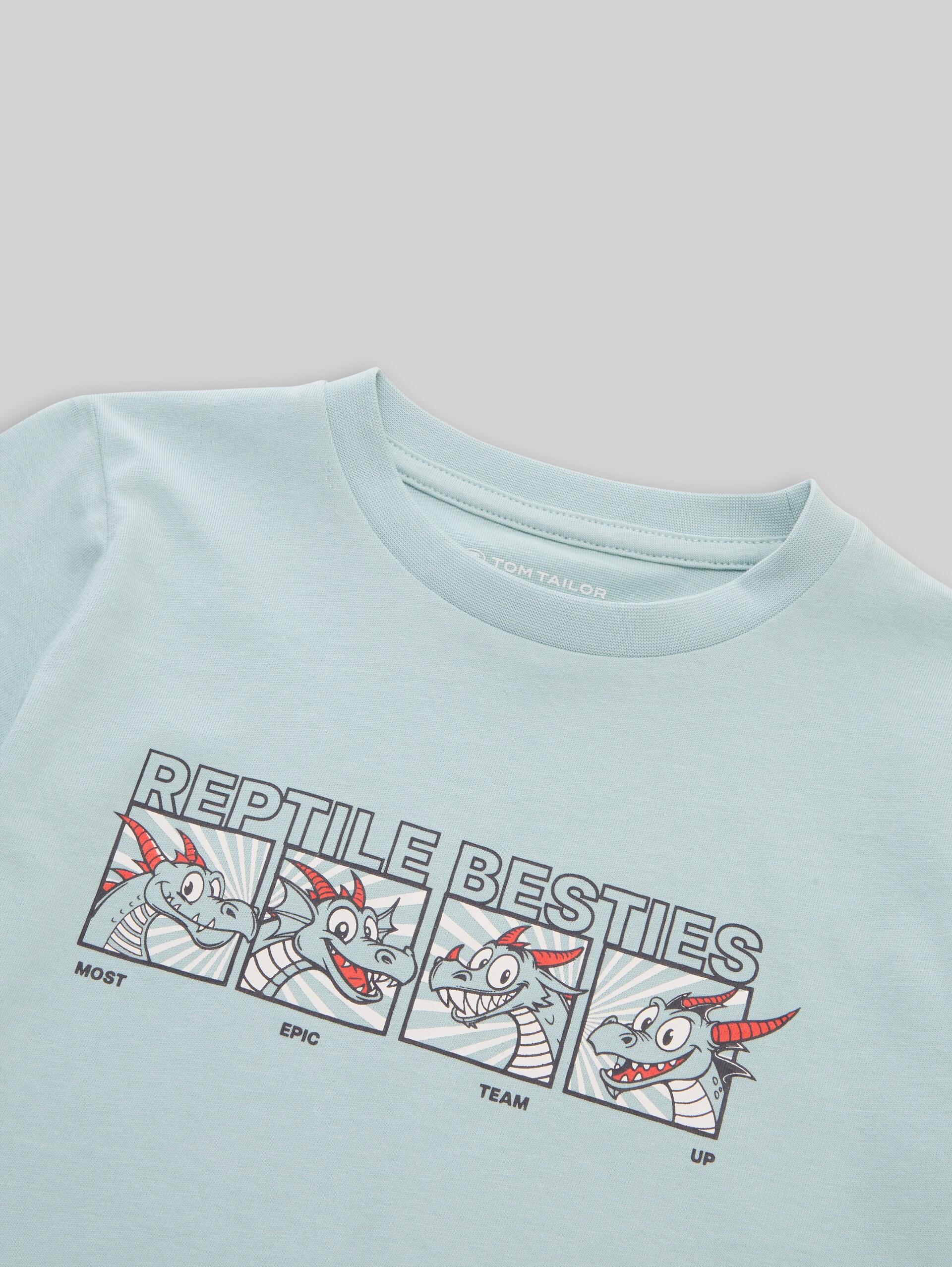 T-shirt à manches longues avec imprimé « Dragon » - dusty mint blue - Vue détaillée du modèle