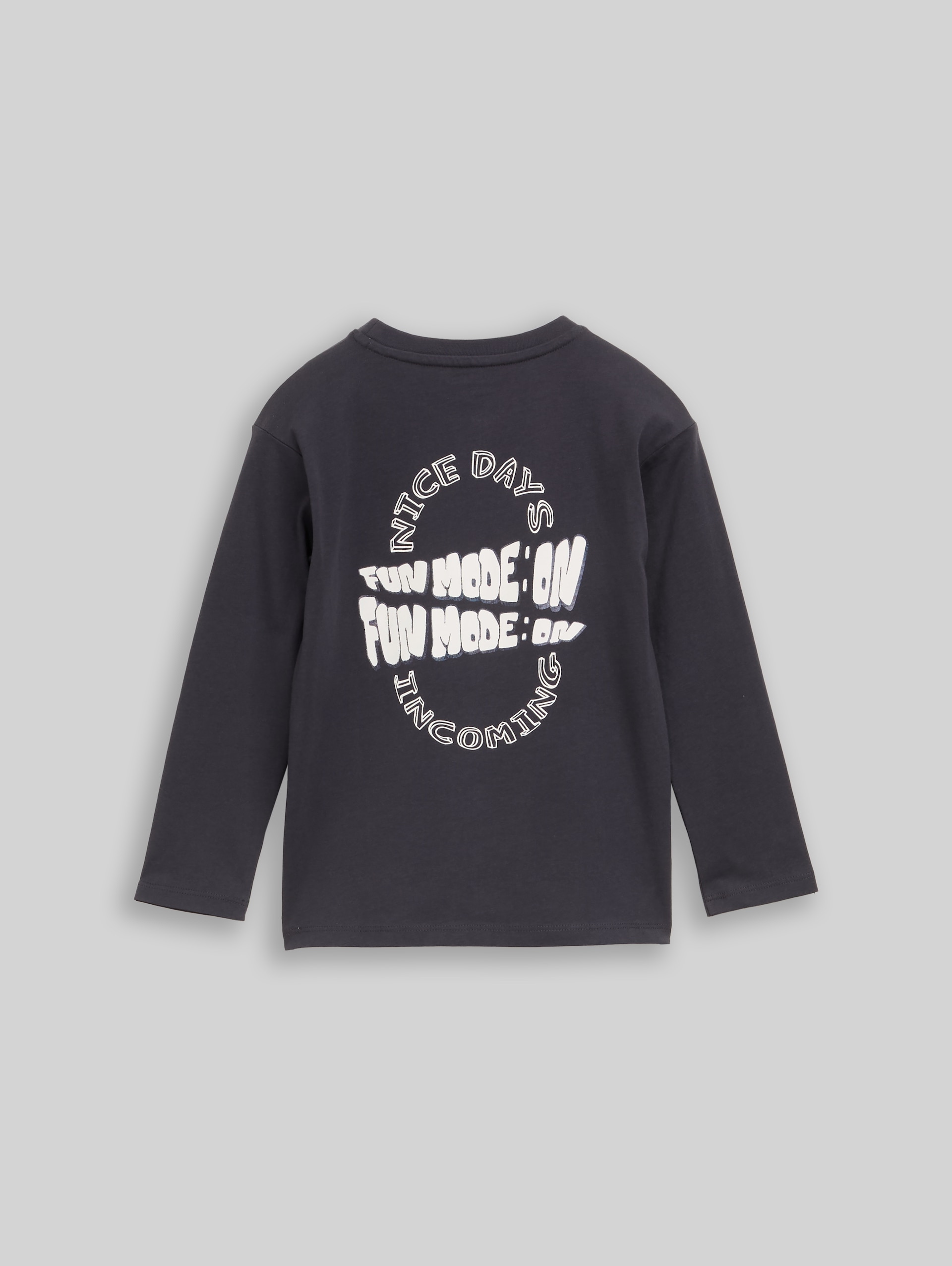 Oversize Langarmshirt mit Rückenprint - coal grey