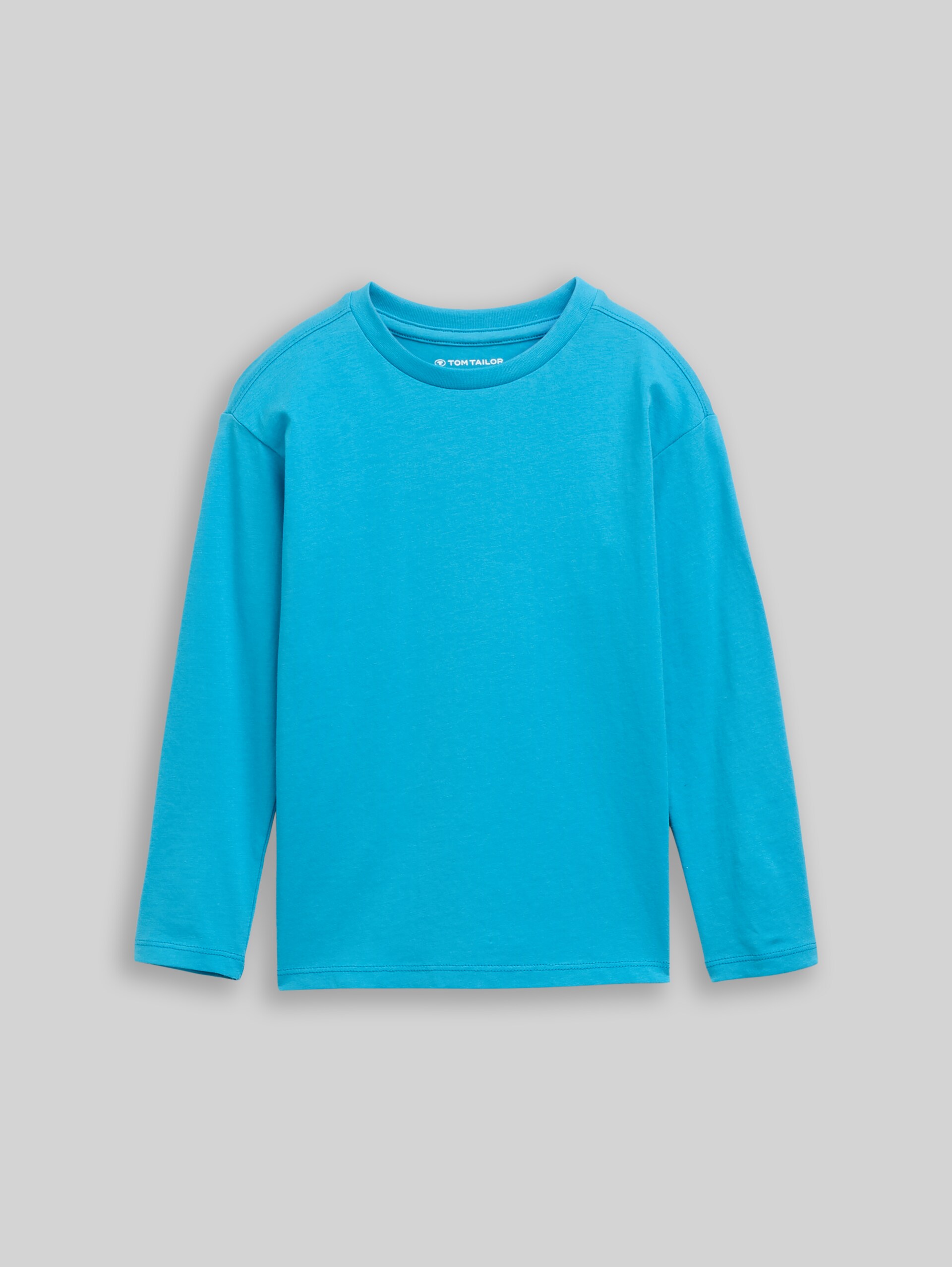 T-shirt oversize à manches longues avec imprimé dans le dos - Bay Blue - Vue de face du produit