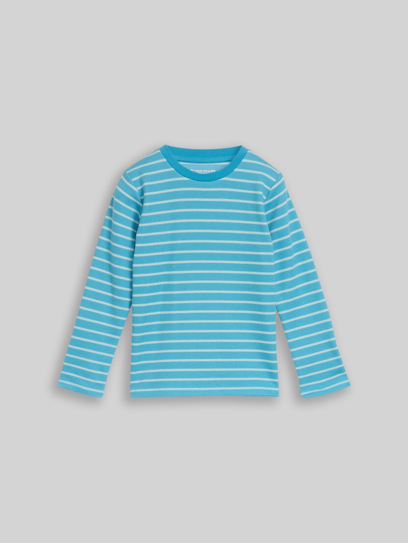 Langarmshirt mit Streifenmuster von Mini Boys, bay and mint blue stripe