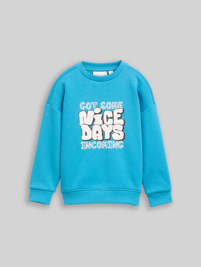 Oversize Sweatshirt mit Print von Mini Boys, Bay Blue