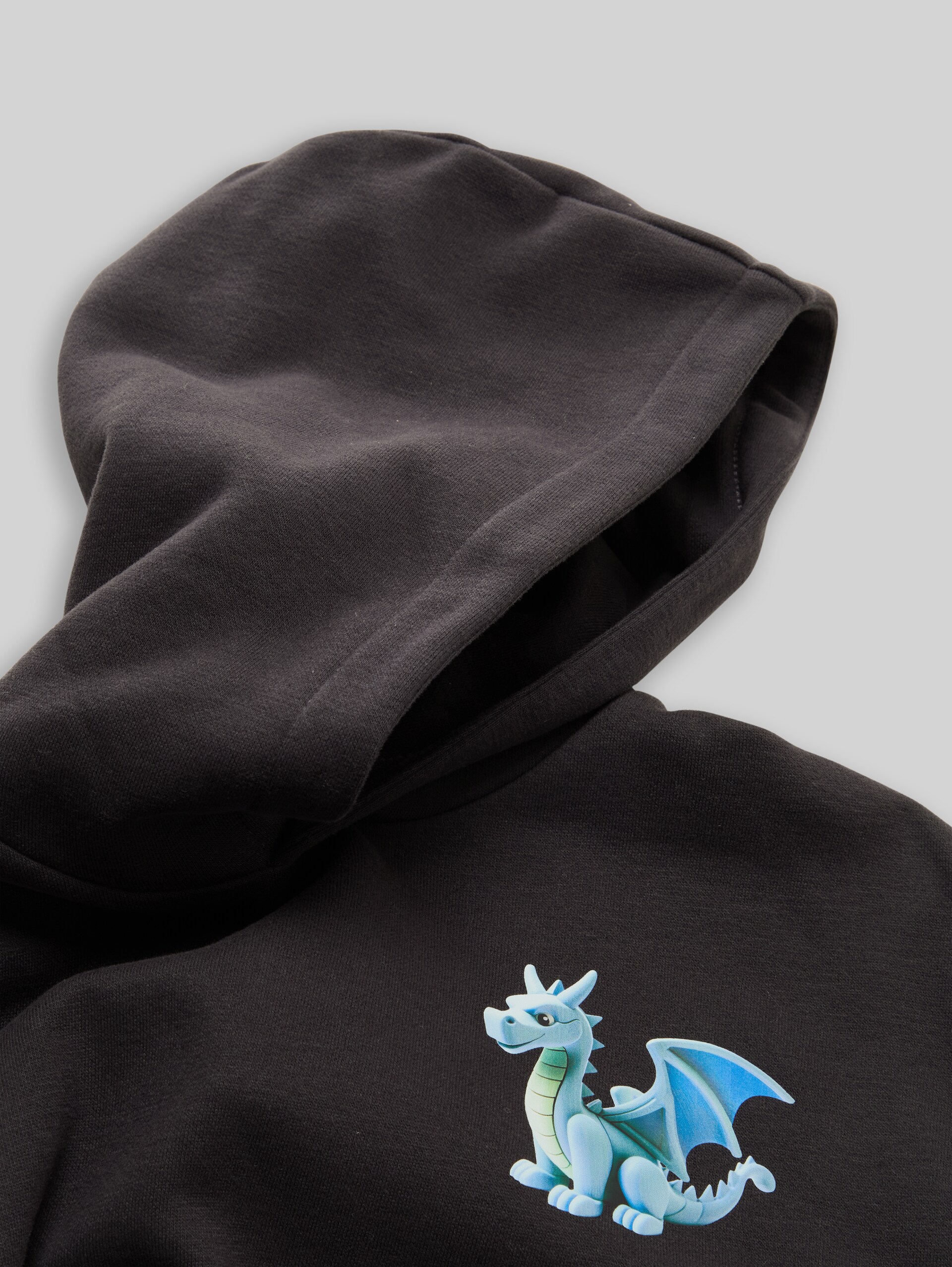 Sweat à capuche oversize avec imprimé dans le dos - coal grey - Vue détaillée du modèle