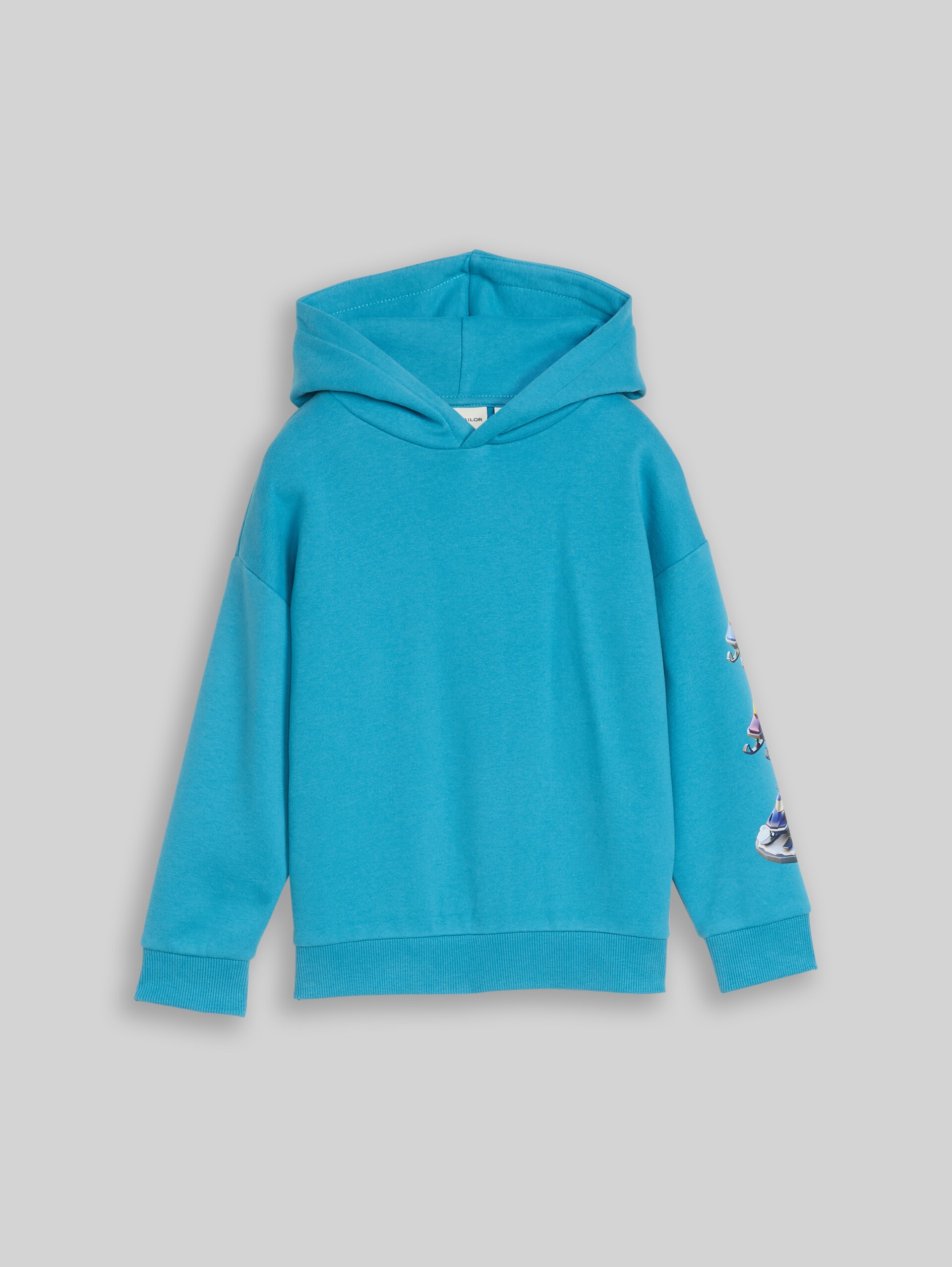 Sweat à capuche oversize avec imprimé dans le dos - Bay Blue - Vue de face du produit