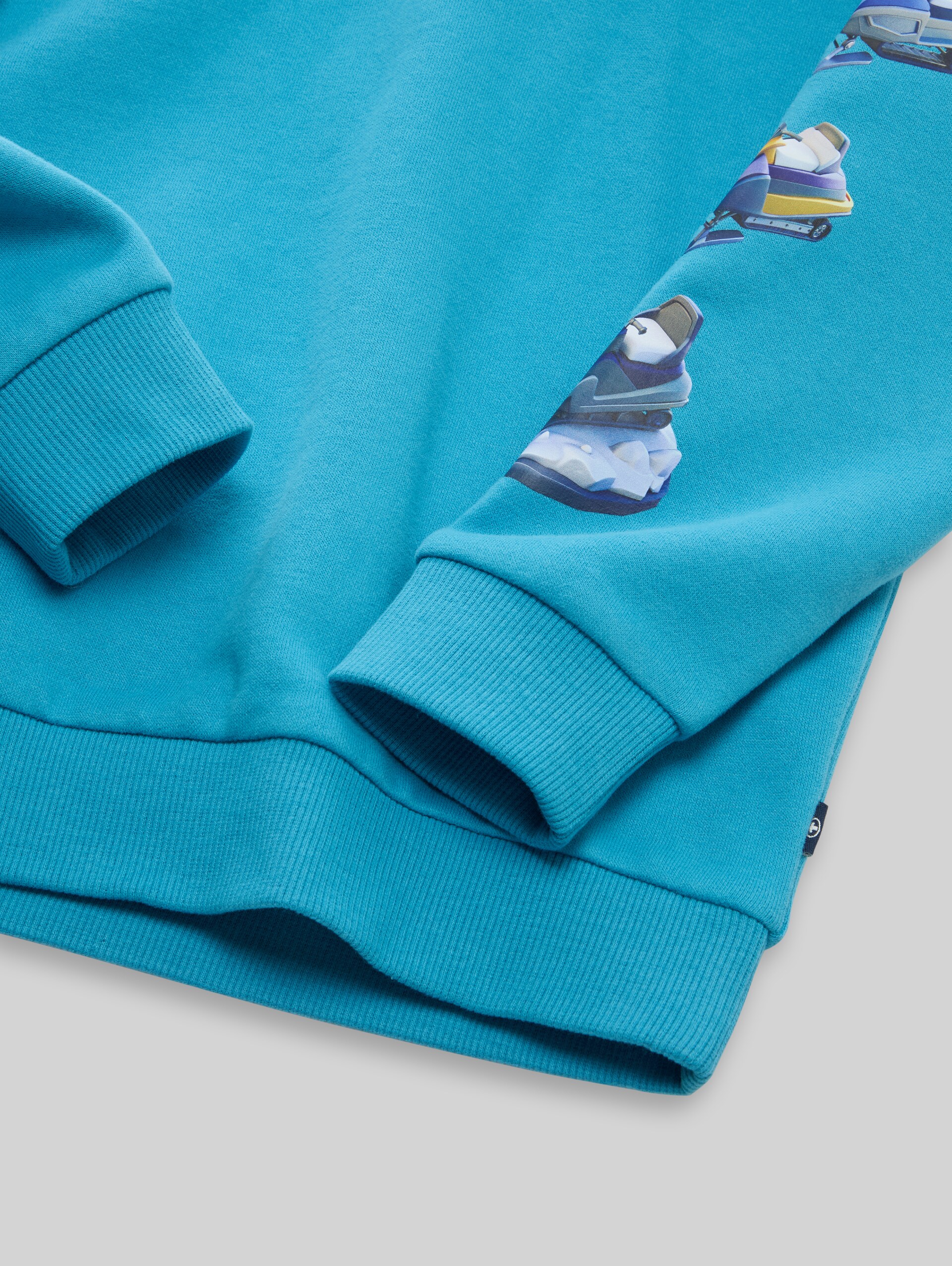 Sweat à capuche oversize avec imprimé dans le dos - Bay Blue - Vue détaillée du modèle