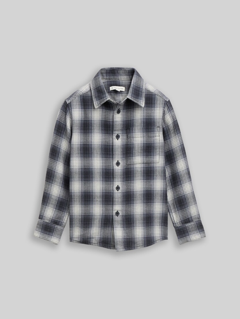 Oversize Hemd mit Karomuster von Mini Boys, grey black check