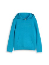 Sélectionné, Pull à capuche en maille avec imprimé dragon par Tom Tailor, bleu