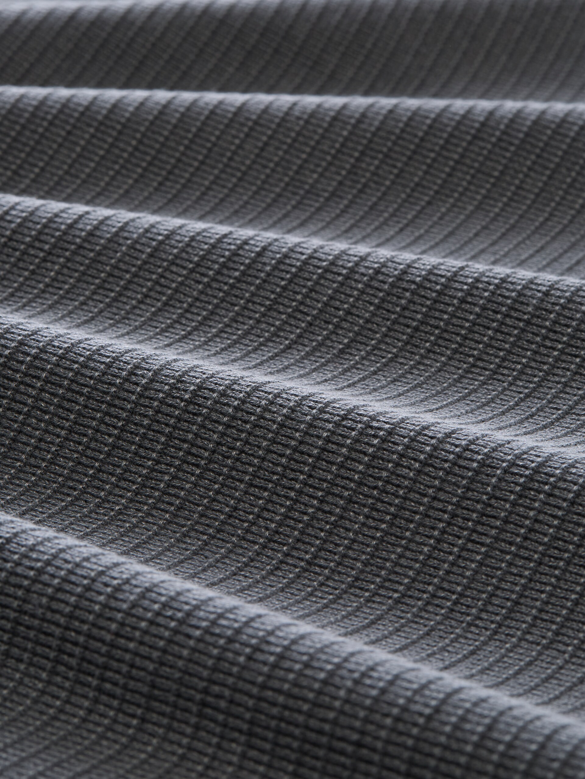 Gebreid poloshirt in washed-look - Tarmac Grey - Materiaalweergave
