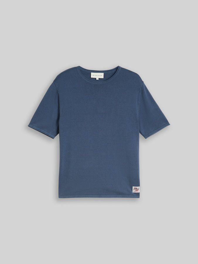 Strickpullover im Washed-Look von Men, Dark Duck Blue