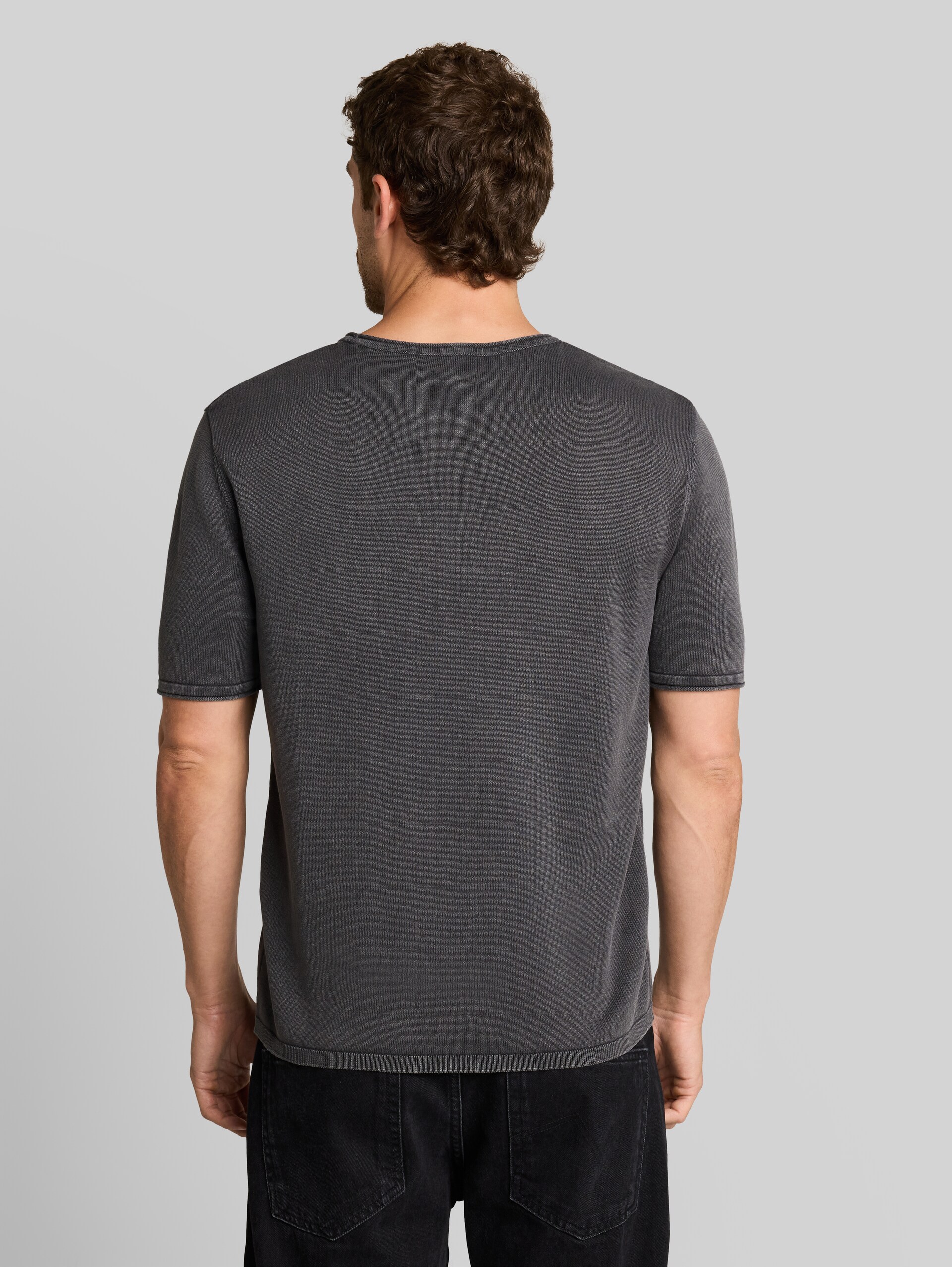 Gebreide trui in washed-look - Tarmac Grey