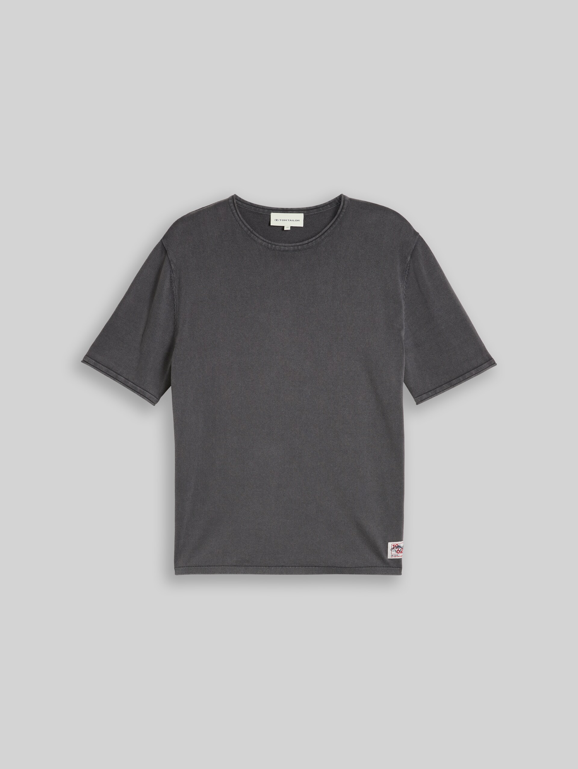 Gebreide trui in washed-look - Tarmac Grey