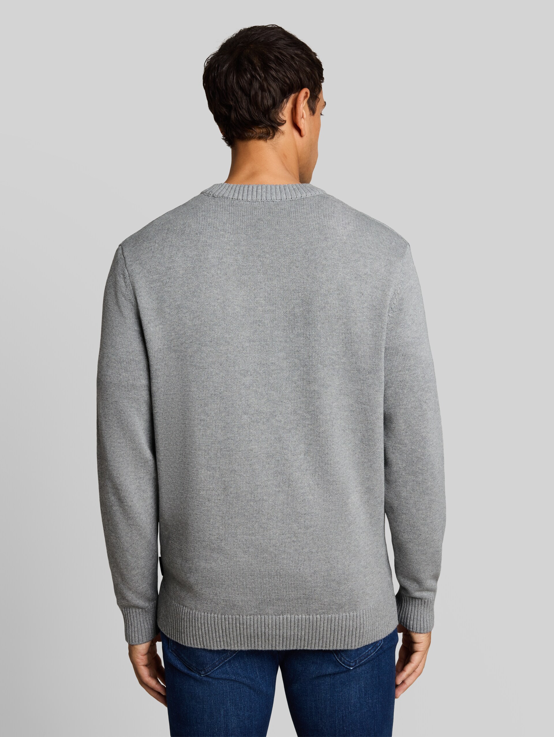 Pull en maille de coton - Knit Grey Melange