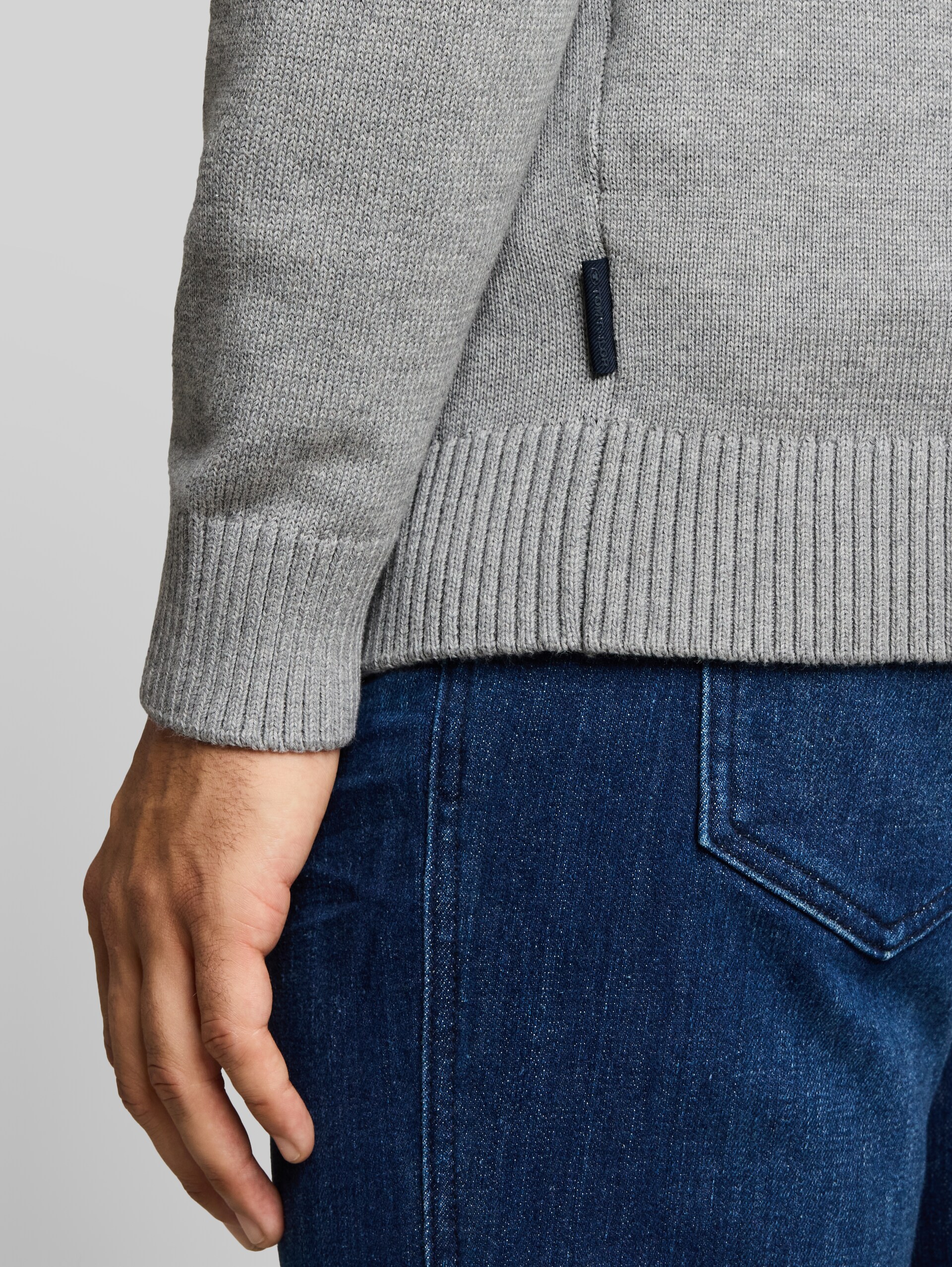 Pull en maille de coton - Knit Grey Melange - Vue détaillée du modèle