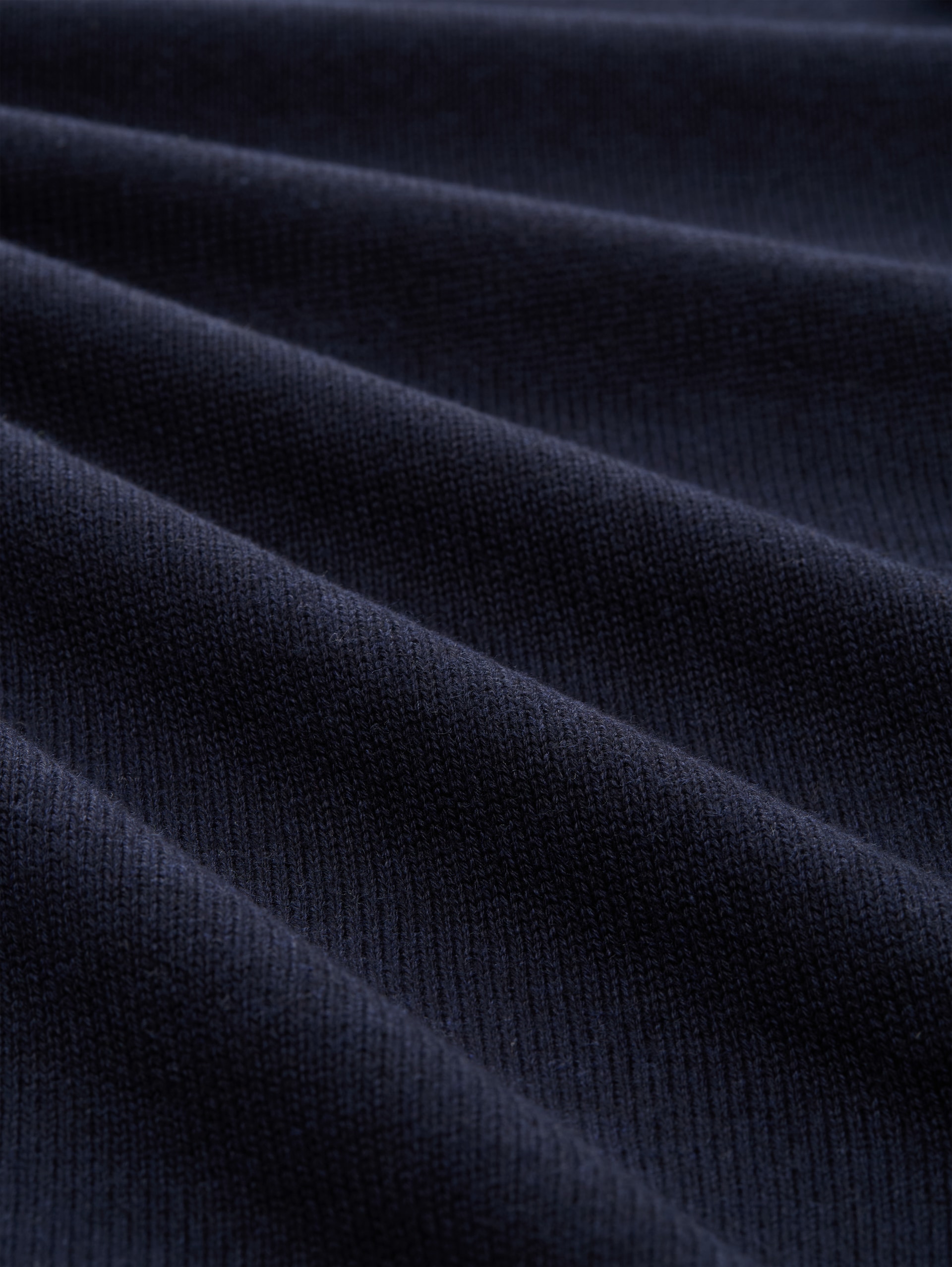 Pull en maille de coton - Knitted Navy Melange - Vue de la matière
