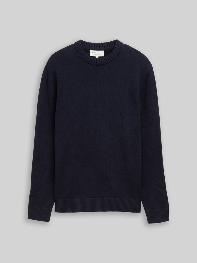 Strickpullover aus Baumwolle von Men, Knitted Navy Melange