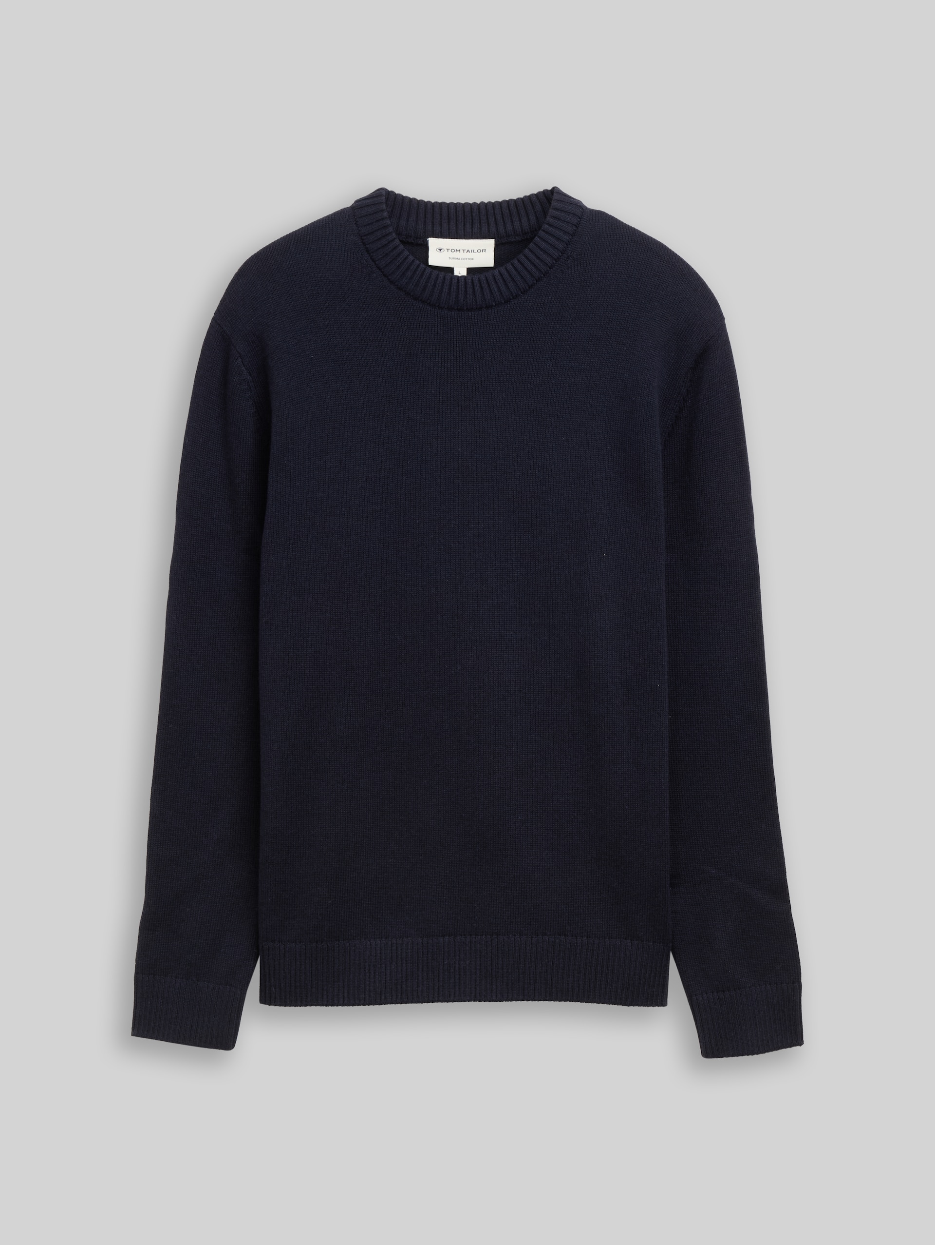 Pull en maille de coton - Knitted Navy Melange
