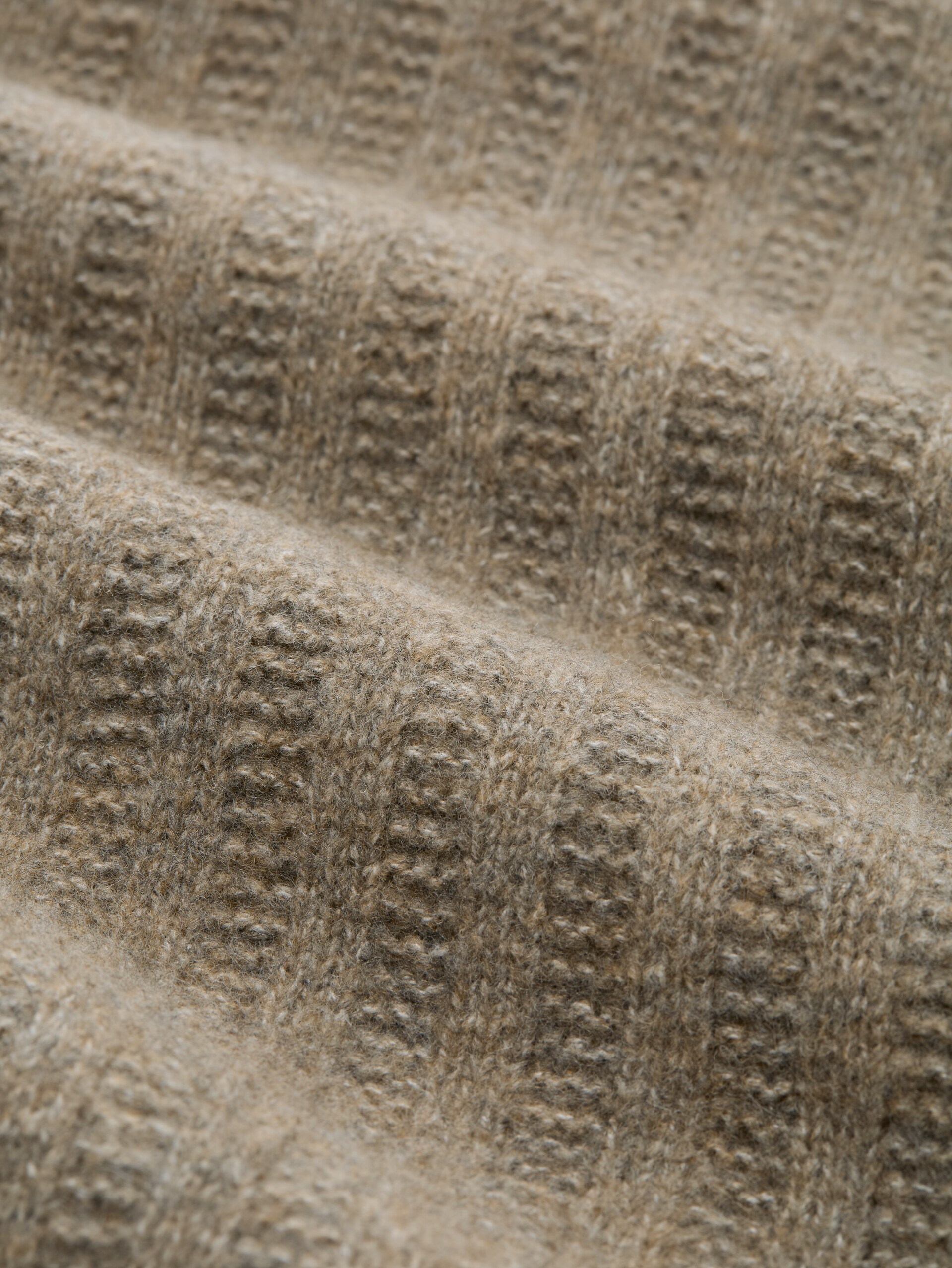 Rollkragenpullover mit Wollanteil - Driftwood Taupe Melangé - Material-Ansicht