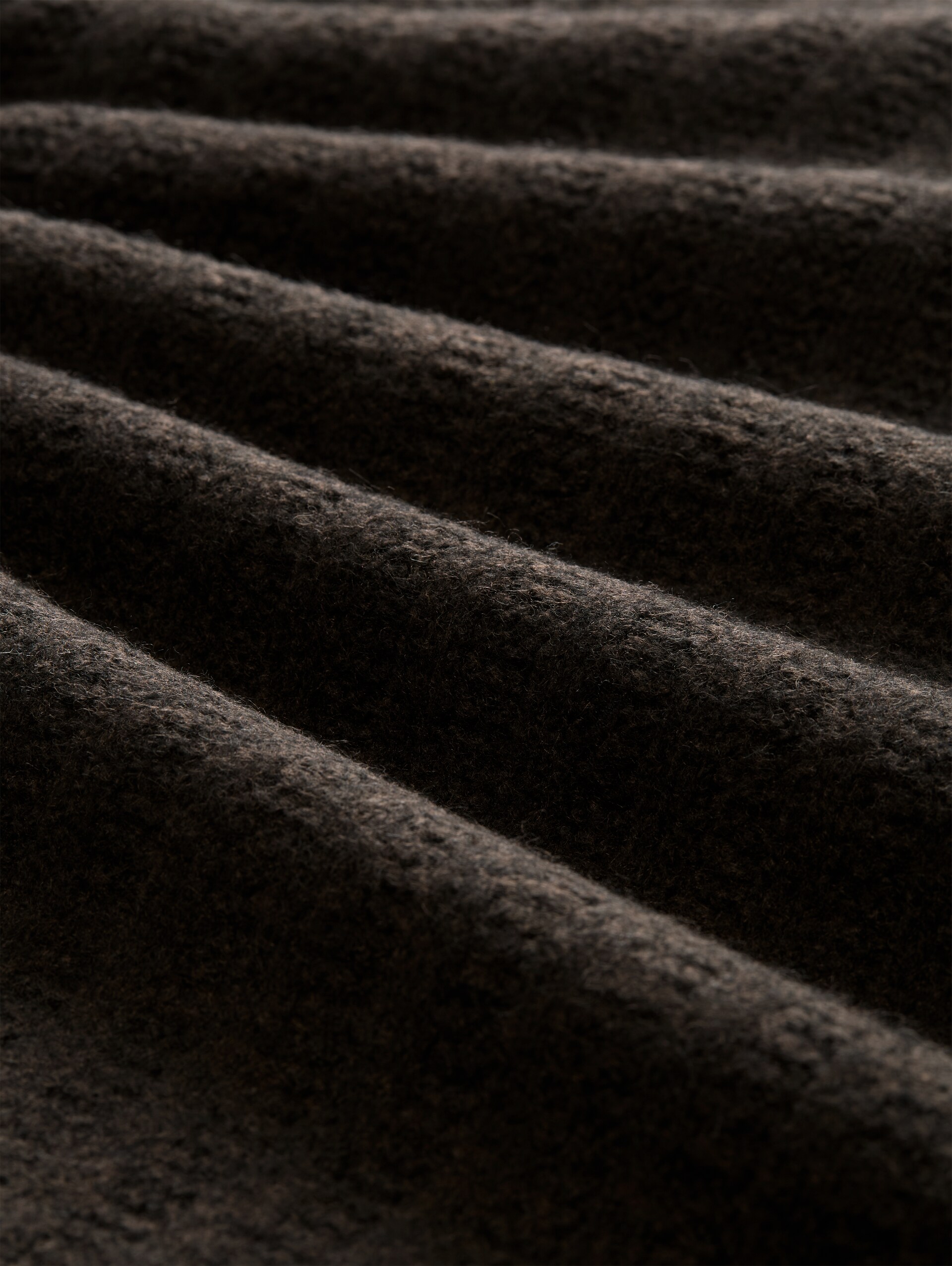 Rollkragenpullover mit Wollanteil - dark chocolate brown melange - Material-Ansicht