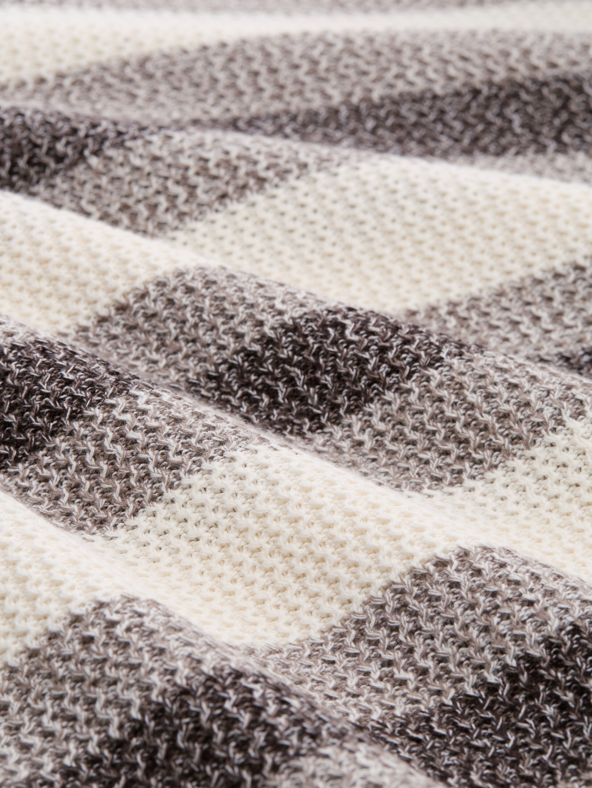 Strickpullover mit Streifenmuster - brown taupe mouline stripe - Material-Ansicht