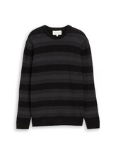Nicht ausgewählt, Strickpullover mit Streifenmuster von Tom Tailor, schwarz