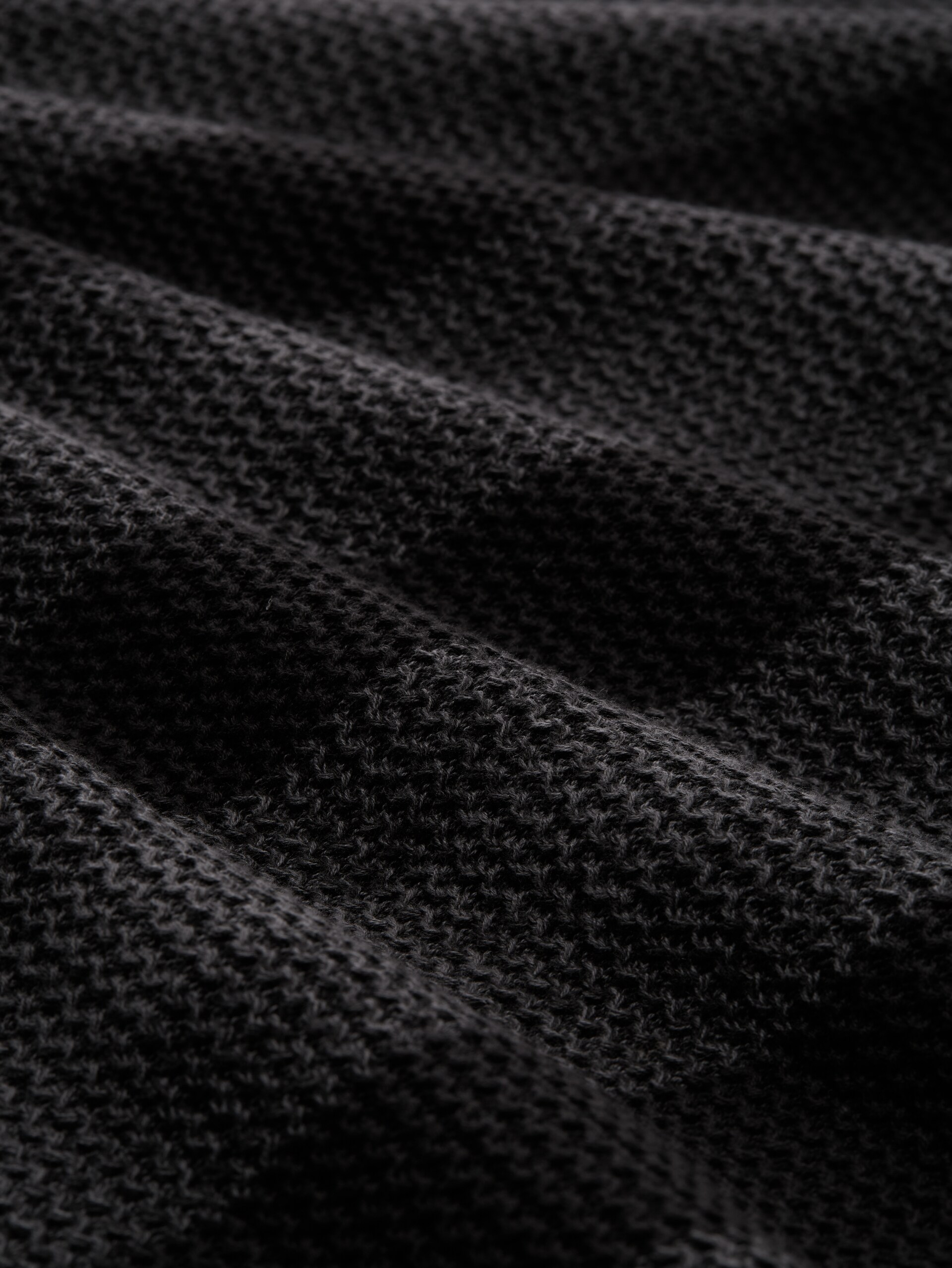 Strickpullover mit Streifenmuster - black mouline stripe - Material-Ansicht