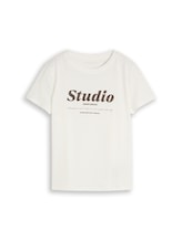 Ausgewählt, T-Shirt mit Print von Tom Tailor, weiß
