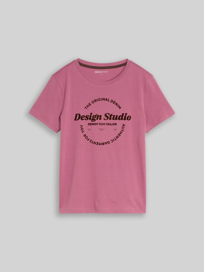 T-Shirt mit Print von Denim Female, dusty berry