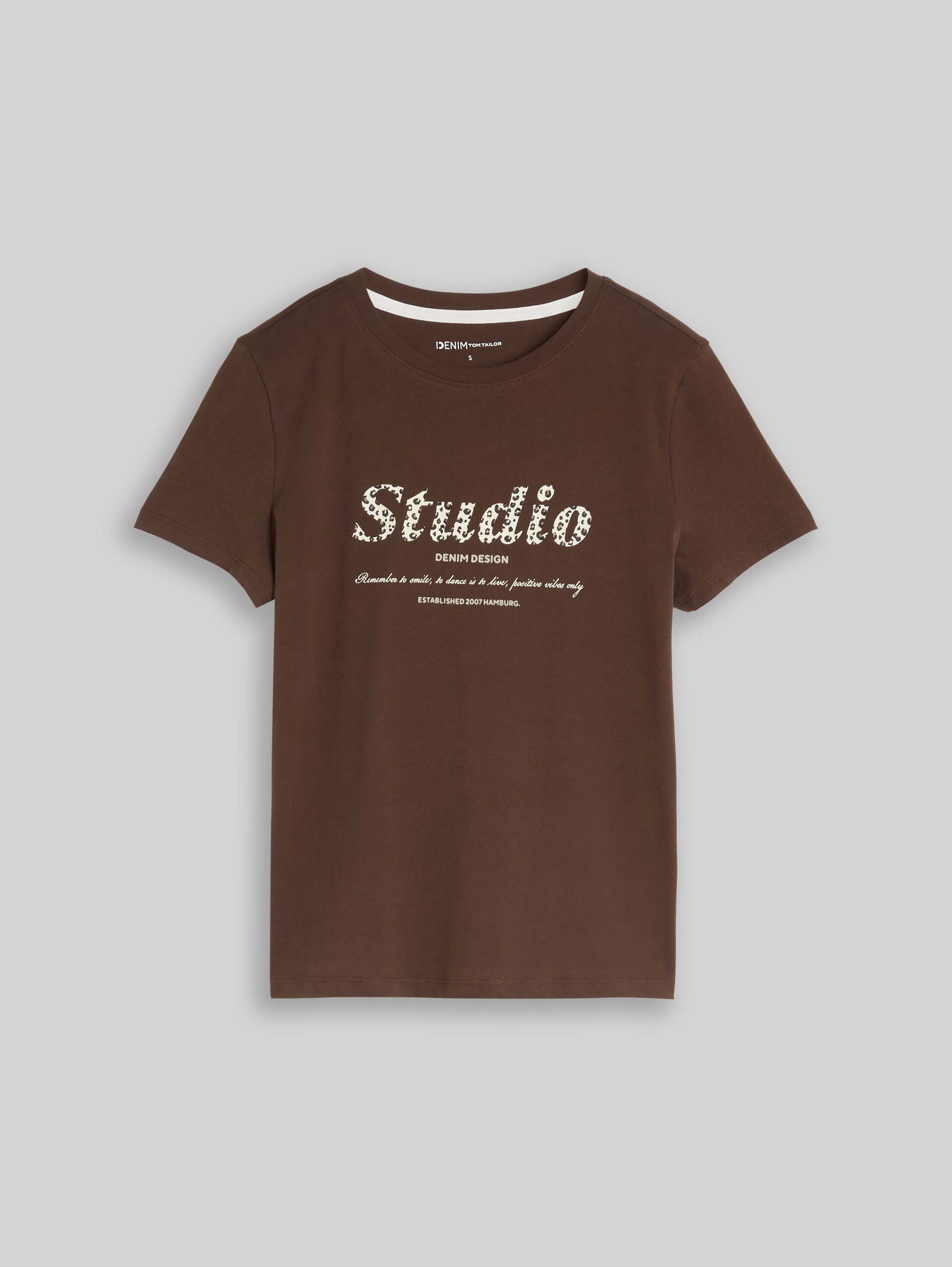 T-Shirt mit Print - cool dark brown - Vorder-Produkt-Ansicht
