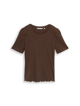 Ausgewählt, Slim Fit T-Shirt mit Stickerei von Tom Tailor, braun