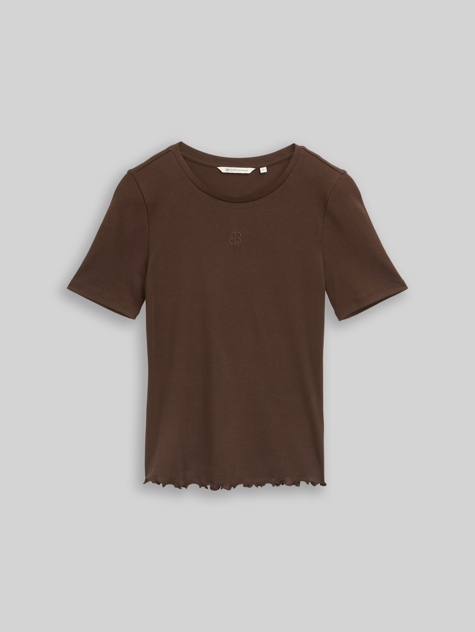 Slim Fit T-Shirt mit Stickerei - cool dark brown - Vorder-Produkt-Ansicht