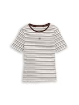 Nicht ausgewählt, Slim Fit T-Shirt mit Stickerei von Tom Tailor, weiß